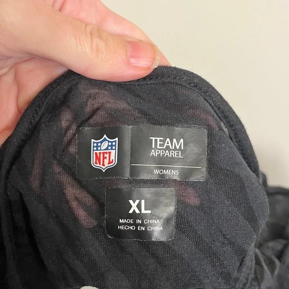 NFL Team Apparel Women’s Chicago Bears Rhinestone V-Neck Sheer LS Top, Sz XL - Picture 5 of 5